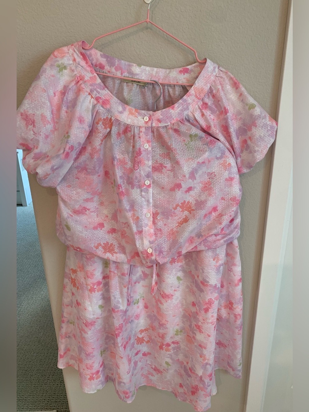 NWOT Women Floral Print Top and Skirt Set Adjustable Size Medium